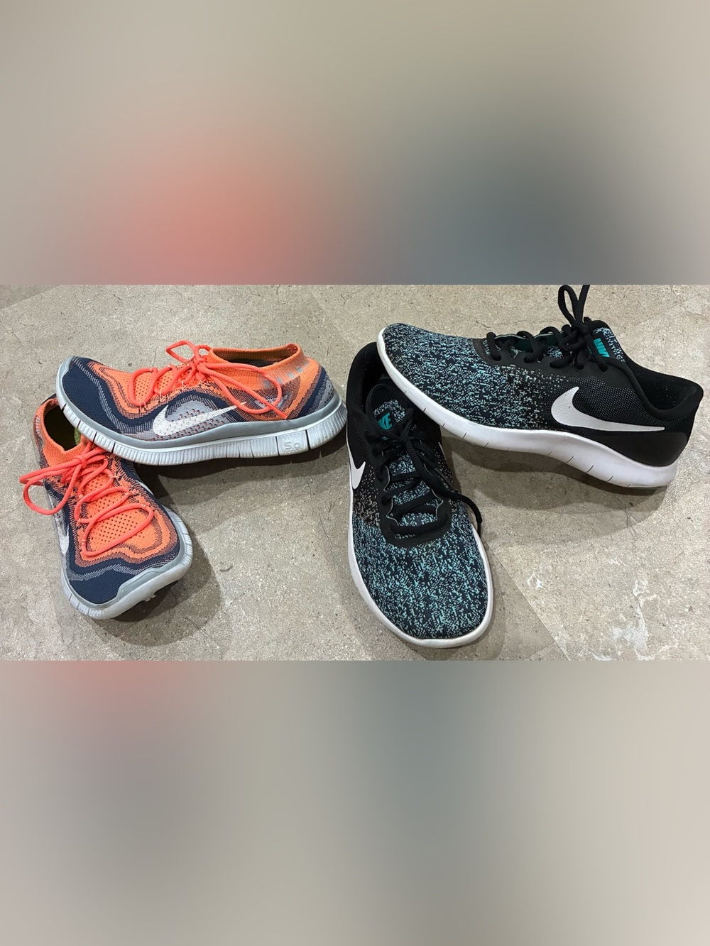 Womens NIKE “Flex Contact & 5.0 Free” Athletic Shoes, 6